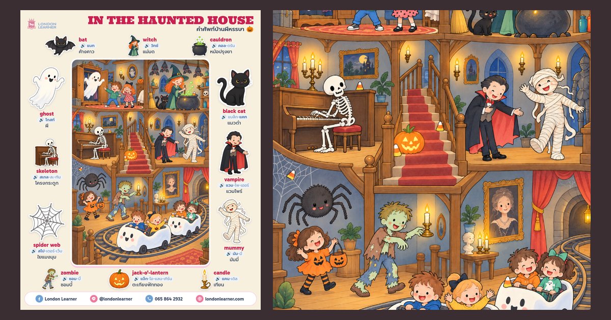 In the Haunted House คำศัพท์ภาษาอังกฤษวันฮาโลวีน